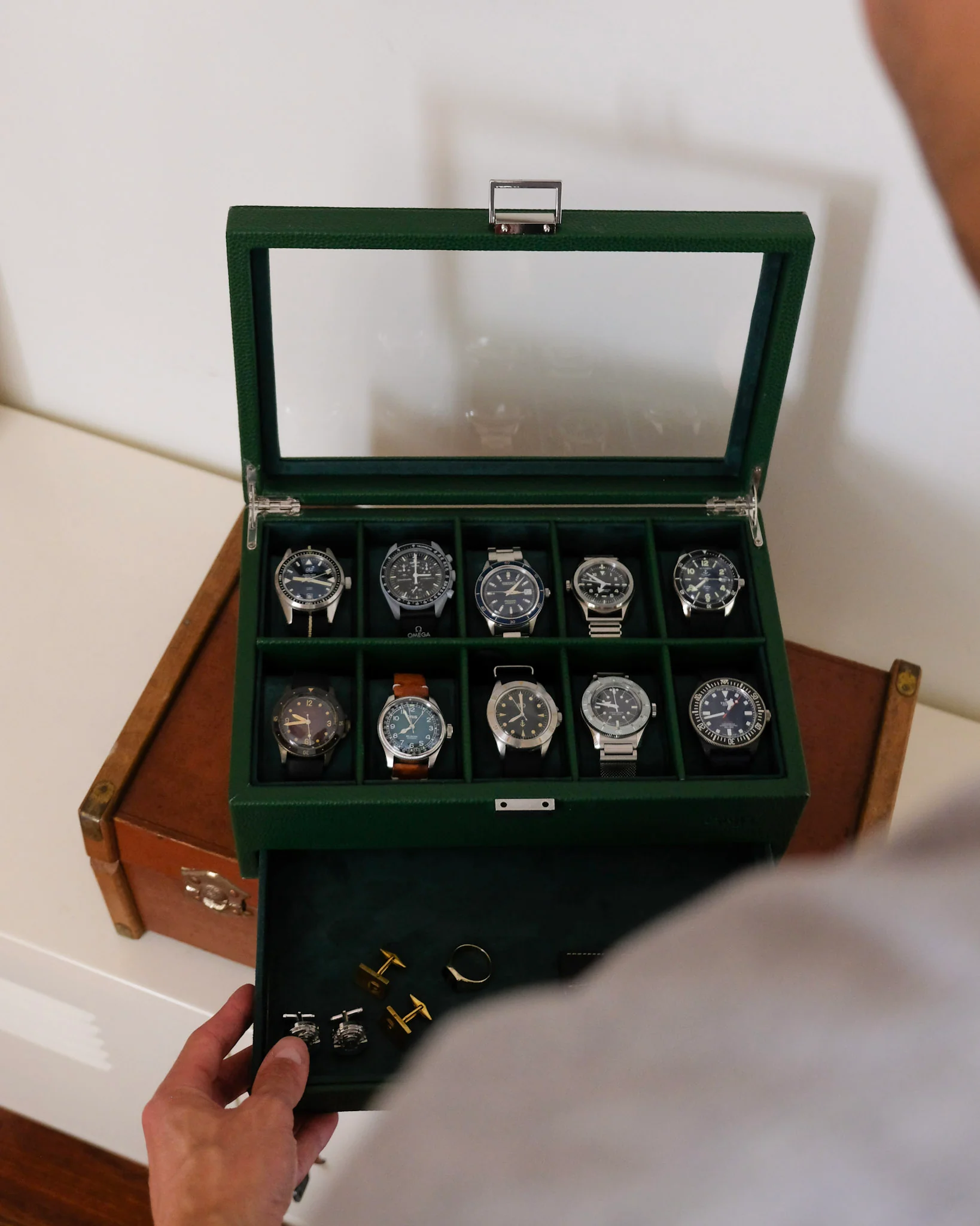 Boîte à montres Jean 10 emplacements + tiroir - Image 8