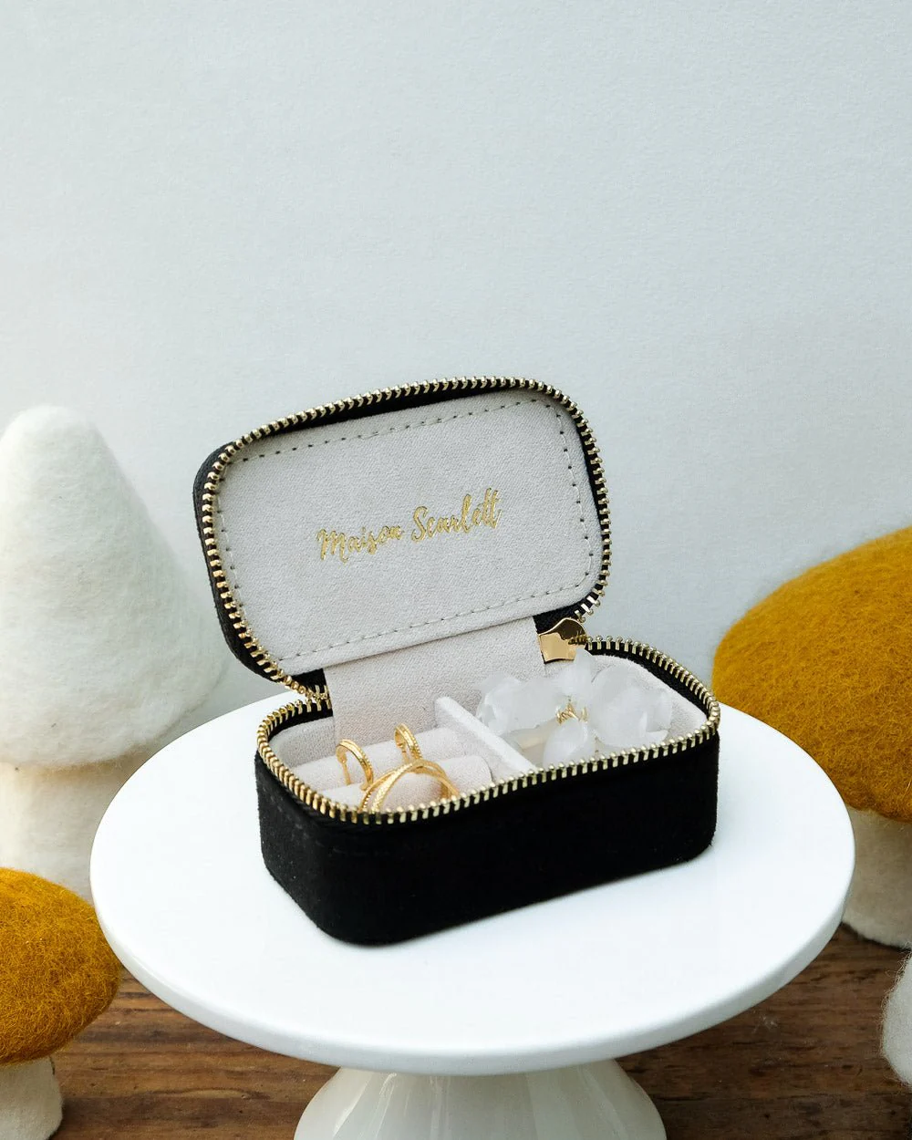 Mini boîte à bijoux de voyage Marie en velours - Image 11
