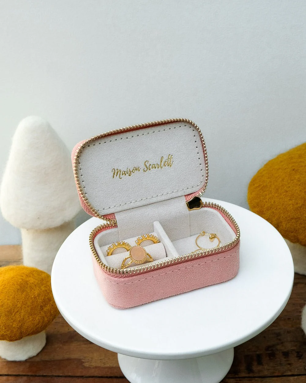 Mini boîte à bijoux de voyage Marie en velours - Image 15