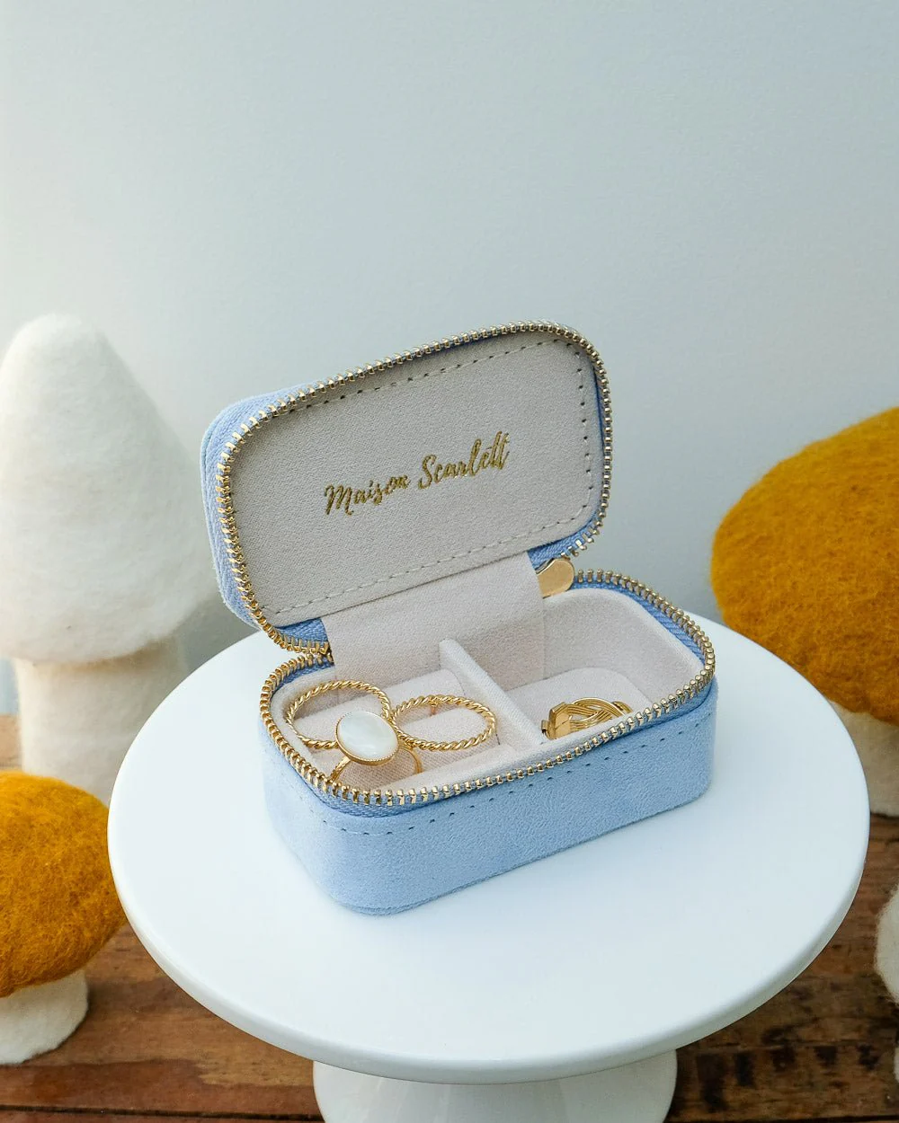 Mini boîte à bijoux de voyage Marie en velours - Image 17